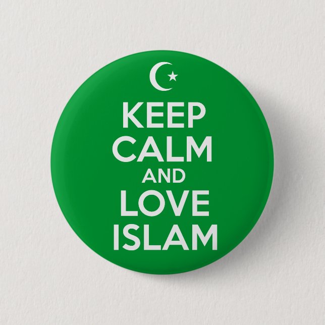 Badge Rond 5 Cm Restez calme musulman (Devant)