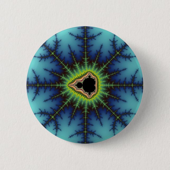 Badge Rond 5 Cm Réticules - fractale (Devant)