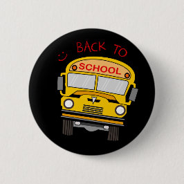 Badge Rond 5 Cm Retour à l'école - autobus scolaire