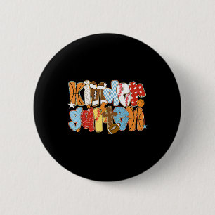 Badge Rond 5 Cm Retour À L'École Baseball Basketball Kindergarten,