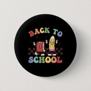 Badge Rond 5 Cm Retour À L'École Enseignants Garçons Filles Joyeux