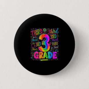 Badge Rond 5 Cm Retour à l'école troisième 3e année cravate scolai