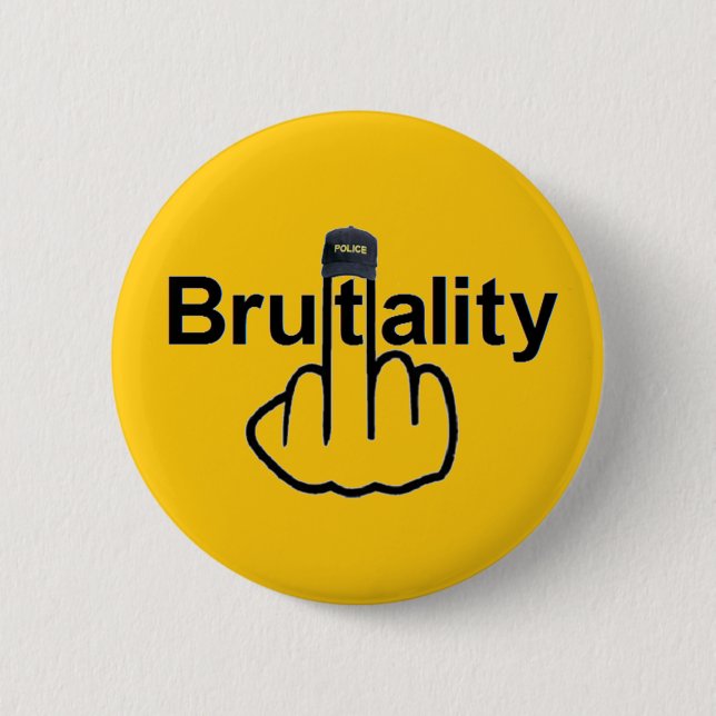 Badge Rond 5 Cm Retourner brutalité policière (Devant)