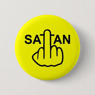 Badge Rond 5 Cm Retourner du bouton Satan