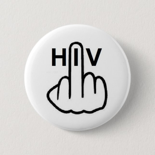 Badge Rond 5 Cm Retourner du bouton VIH (Devant)