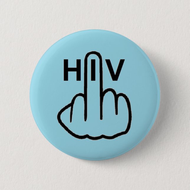 Badge Rond 5 Cm Retourner du bouton VIH (Devant)