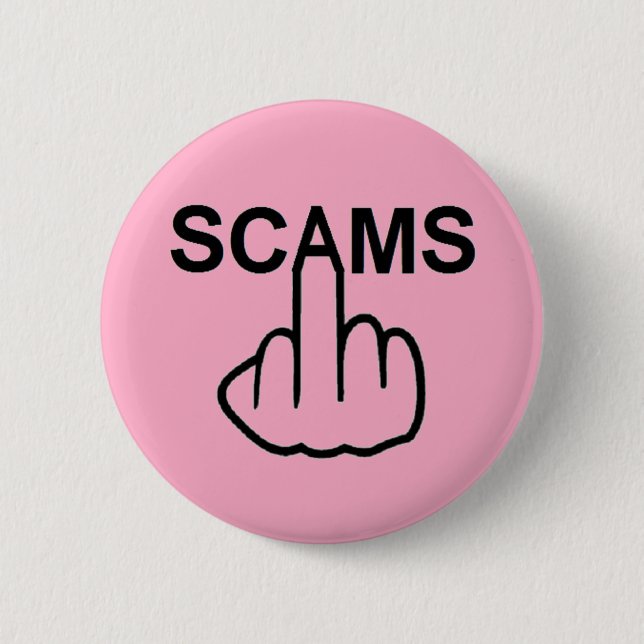 Badge Rond 5 Cm Retourner les scams de bouton (Devant)