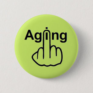 Badge Rond 5 Cm Retourner sur le vieillissement du bouton