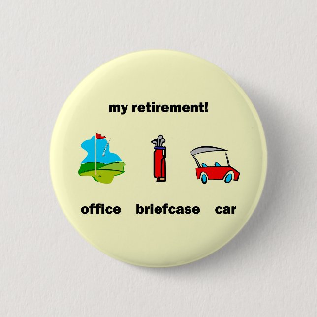 Badge Rond 5 Cm Retraite drôle de golf (Devant)