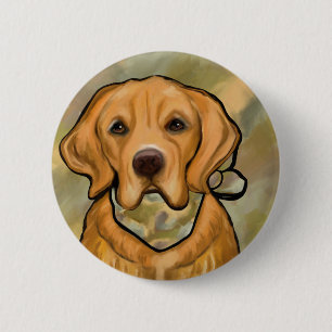 Badge Rond 5 Cm Retriever doré