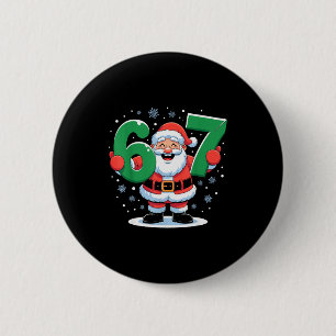 Badge Rond 5 Cm Rétro 67 Mème Noël drôle Santa Six Seven Holi