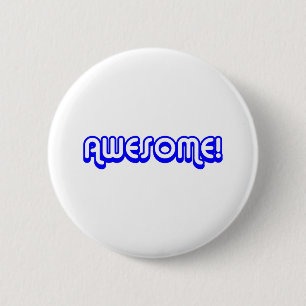 Badge Rond 5 Cm Retro 80s Magnifique ! Bleu