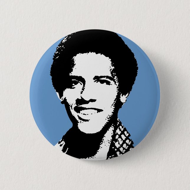 Badge Rond 5 Cm Rétro Barack Obama (Devant)