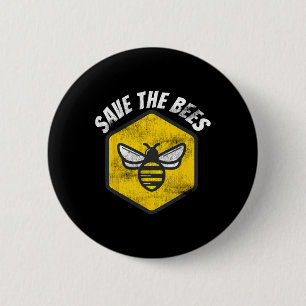 Badge Rond 5 Cm Retro Beekeeper Honeybee Sensibilisation Sauvez le