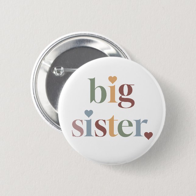 Badge Rond 5 Cm Retro Big Soeur Girl Green (Devant & derrière)