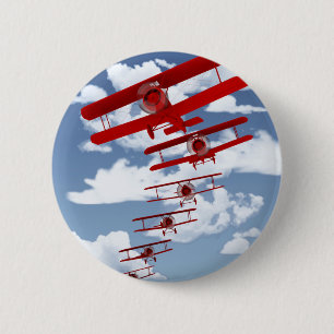Badge Rond 5 Cm Rétro biplan