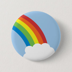 Badge Rond 5 Cm rétro bouton d'arc-en-ciel des années 80