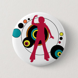 Badge Rond 5 Cm Rétro bouton de fille de danse