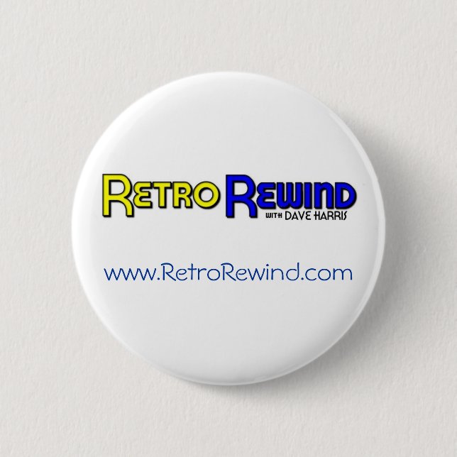 Badge Rond 5 Cm Rétro bouton de rebobinage (Devant)