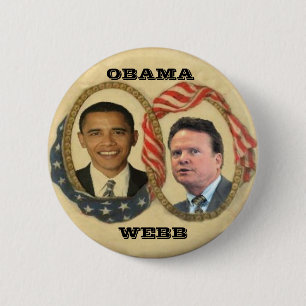 Badge Rond 5 Cm Rétro bouton d'Obama/Webb