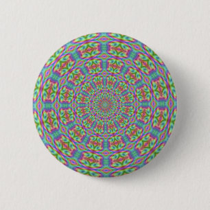 Badge Rond 5 Cm Rétro bouton génial de kaléidoscope