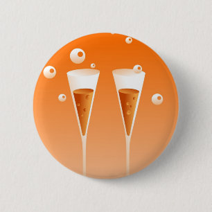 Badge Rond 5 Cm Rétro Champagne