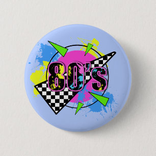 Badge Rond 5 Cm rétro conception abstraite des années 80