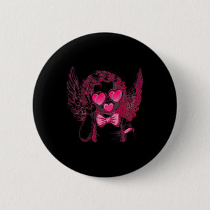 Badge Rond 5 Cm Retro Cupid Saint-Valentin Soufflant Bulle Vintage