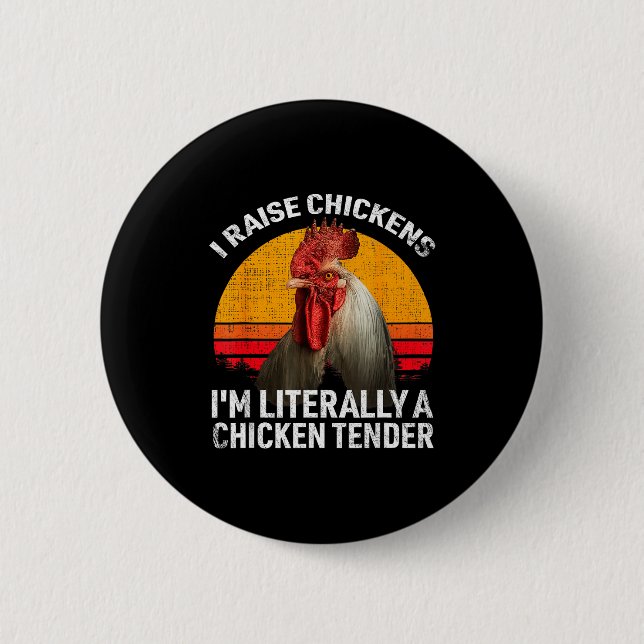 Badge Rond 5 Cm Retro Funny Chicken Lover Gift – I Raise Chickens  (Devant)