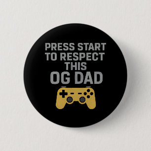 Badge Rond 5 Cm Retro Gamer Papa Respecter Citation