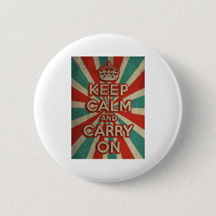 Badge Rond 5 Cm Rétro gardez le calme et continuez