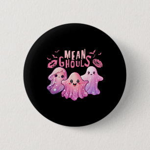 Badge Rond 5 Cm Retro Ghost Mean Ghouls Amusants Halloween Saison