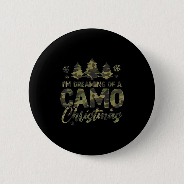 Badge Rond 5 Cm Retro I'm Dreaming Of A Camo Christmas Camouflage  (Devant)