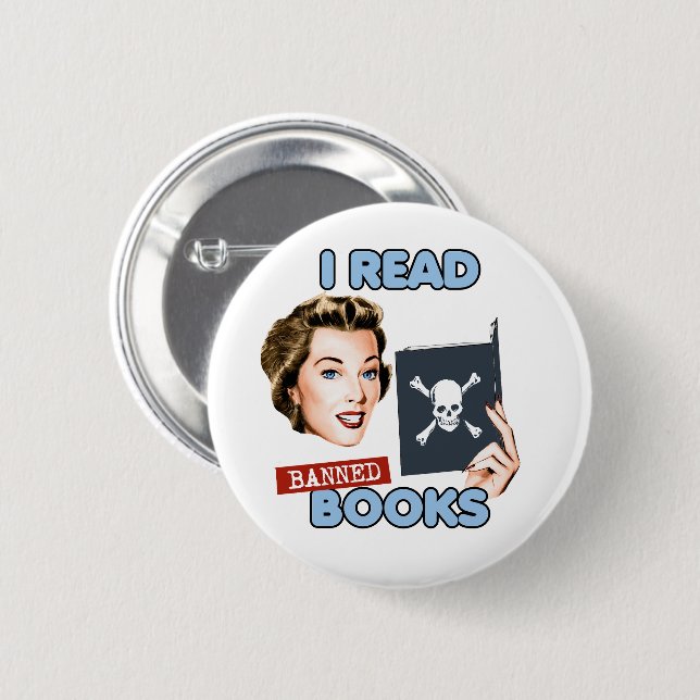 Badge Rond 5 Cm Retro je lis des livres interdits (Devant & derrière)