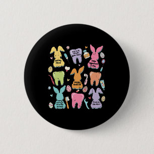 Badge Rond 5 Cm Retro Jote Bunny Dents Corps Dentaire Dentiste Drô