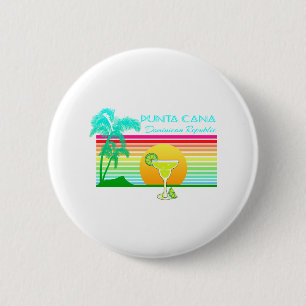 Badge Rond 5 Cm Rétro margarita de Punta Cana de plage