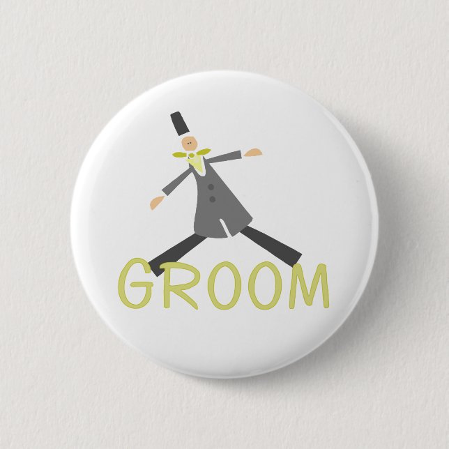 Badge Rond 5 Cm Rétro marié dans le smoking (Devant)