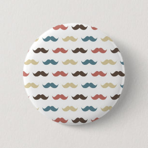 Badge Rond 5 Cm Rétro motif de moustache dans des couleurs multi