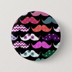 Badge Rond 5 Cm Rétro motif Girly drôle de moustache de moustach