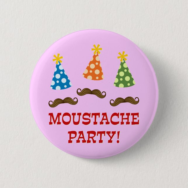 Badge Rond 5 Cm Rétro partie de moustache (Devant)