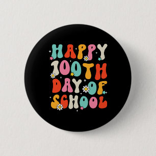 Badge Rond 5 Cm Rétro Super 100 Jours Joyeux 100E Jour De L'École