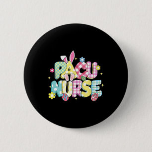 Badge Rond 5 Cm Retro Super Pacu Nurse Bunny Ear Drôle Gif de Pâqu