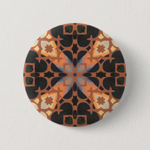 Badge Rond 5 Cm Retro Tan Motif