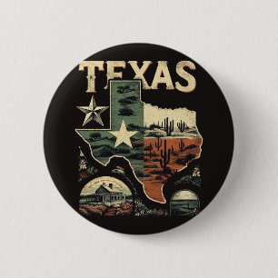 Badge Rond 5 Cm Retro Texas