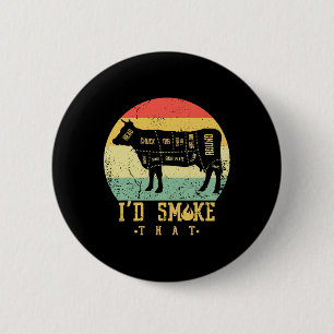 Badge Rond 5 Cm Rétro Vintage Je Fumerais Ça -grillade Byrbecue Fu