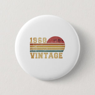 Badge Rond 5 Cm Retro Vintage Sunset 1968 Anniversaire