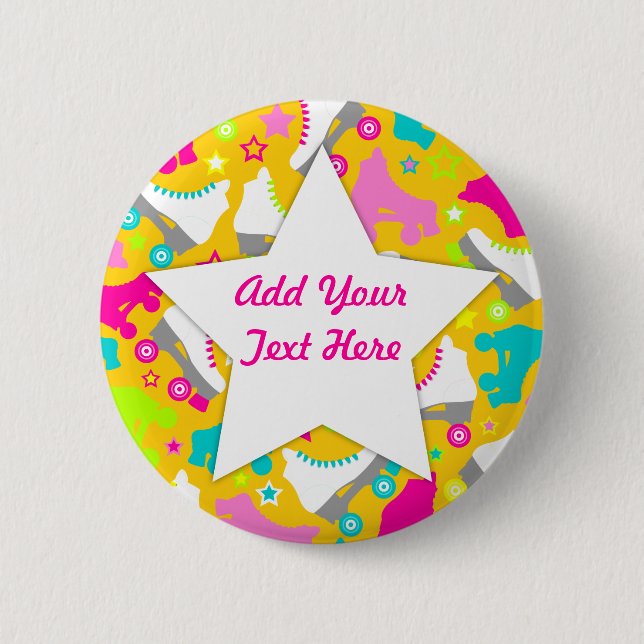 Badge Rond 5 Cm Rétros patins (Devant)