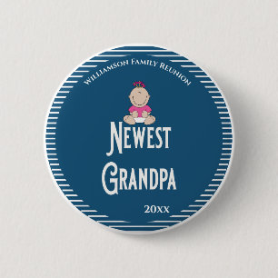 Badge Rond 5 Cm Retrouvailles familiales Nouveau grand-père C'est 
