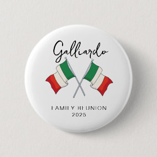 Badge Rond 5 Cm Réunion de famille au drapeau italien 