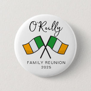 Badge Rond 5 Cm Réunion de famille du drapeau d'Irlande 